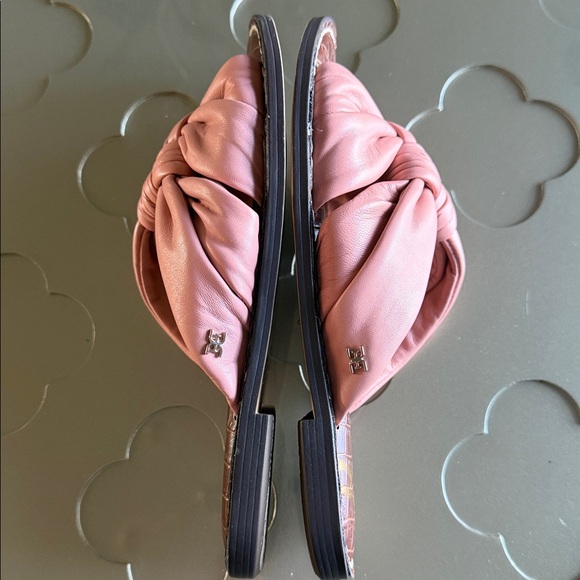 SAM EDELMAN Garson Pink Knotted Leather Slide Sandals Women’s Size 7.5 - Picture 11 of 16